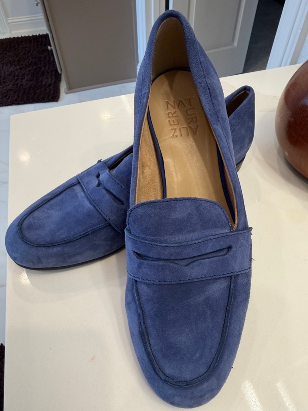 Naturalizer Blue Suede Penny Loafers